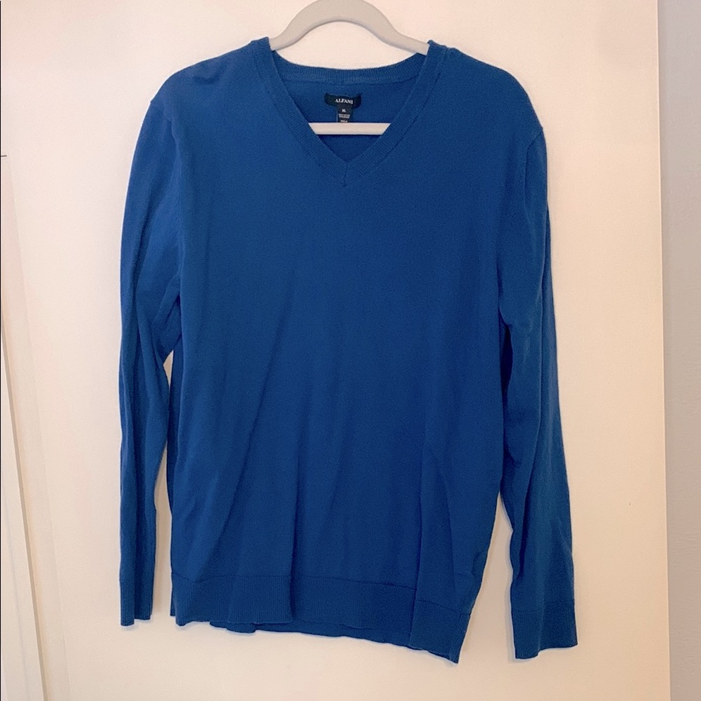 Men’s blue V neck sweater